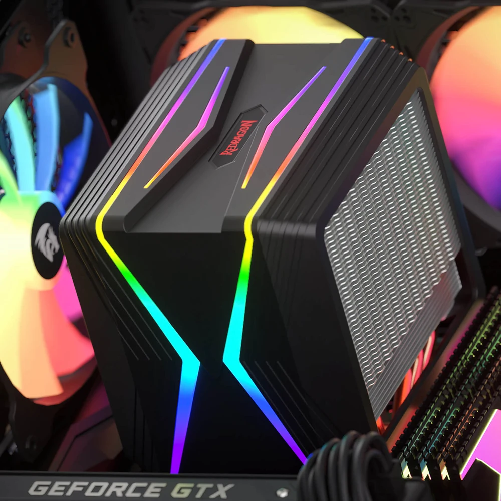 Redragon HODUR C218 - Dual Tower ARGB CPU Air Cooler, 6 Heatpipes, Dual PWM Fans 4 HODUR C218 ARGB Dual Tower CPU Air Cooler - image 3