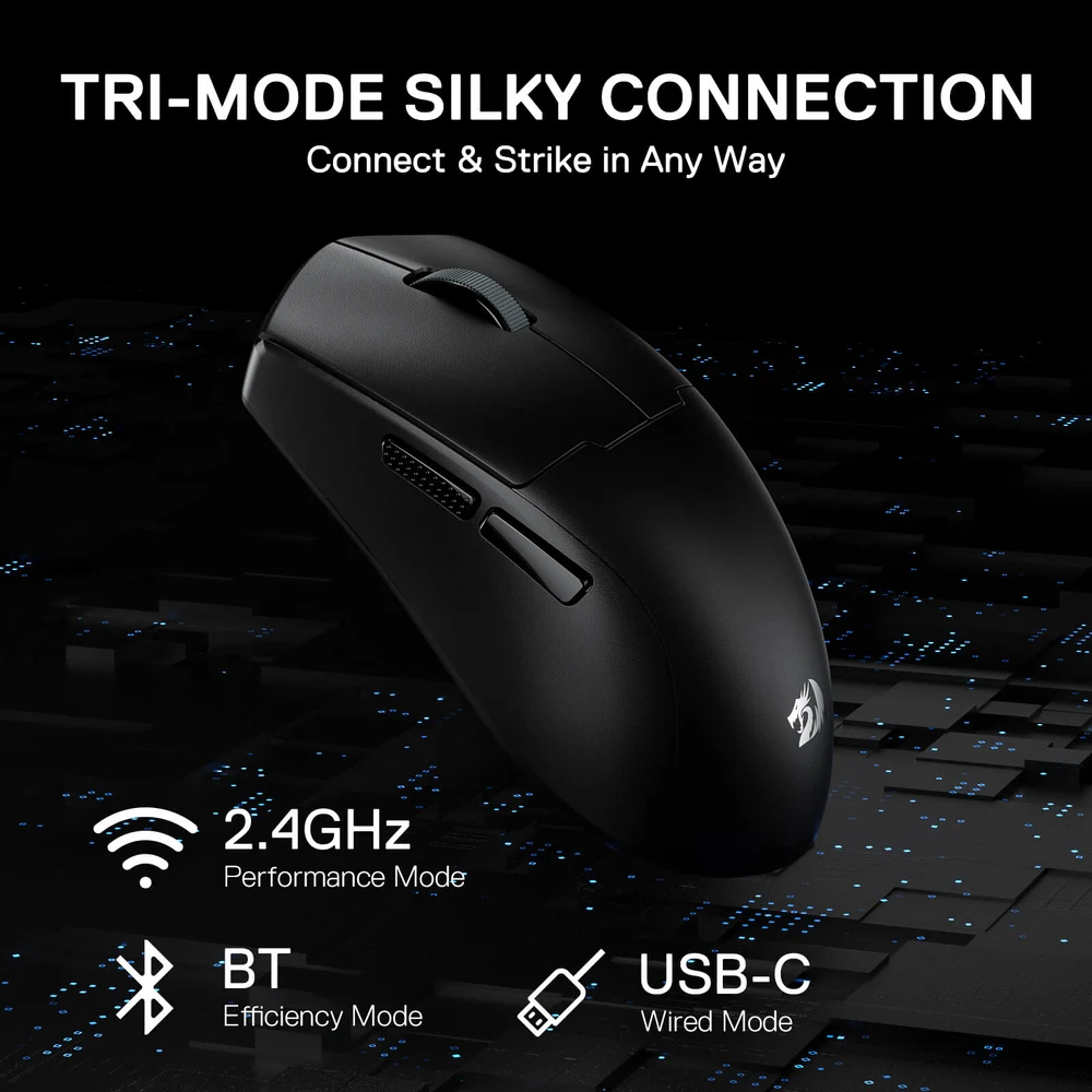 Redragon K1NG MAX M918 PRO - Lightweight Tri-Mode Gaming Mouse, 26000 DPI, BT + 2.4G + USB-C 5 Redragon K1NG MAX M918 PRO in use