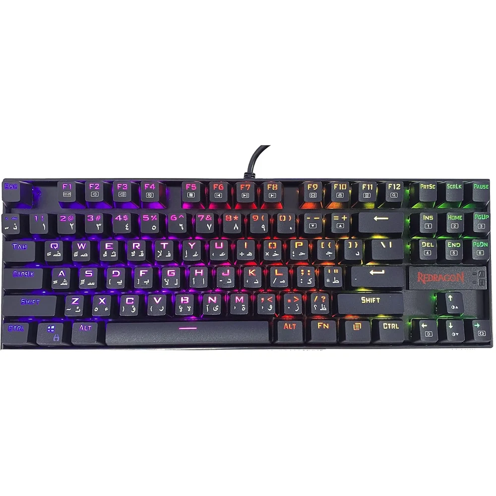 Redragon K552 BA Arabic Combo - Mechanical Keyboard with Arabic Keycaps and RGB Gaming Mouse 8 Redragon K552 BA Arabic Combo in use