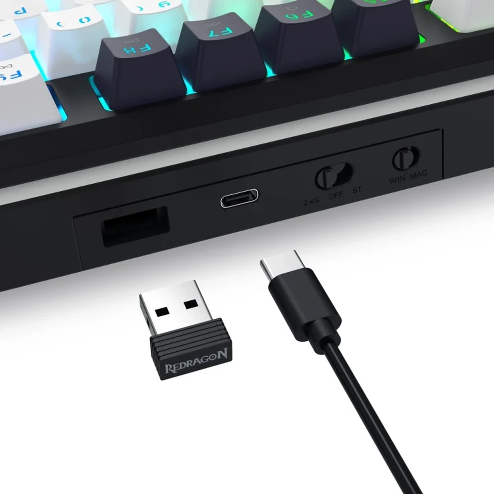 Redragon WILDSLASH K746 - 75% Gasket Mechanical Keyboard, LCD Display, Wheel, Tri-Mode, 4000mAh 6 Redragon WILDSLASH K746 - official product image 5