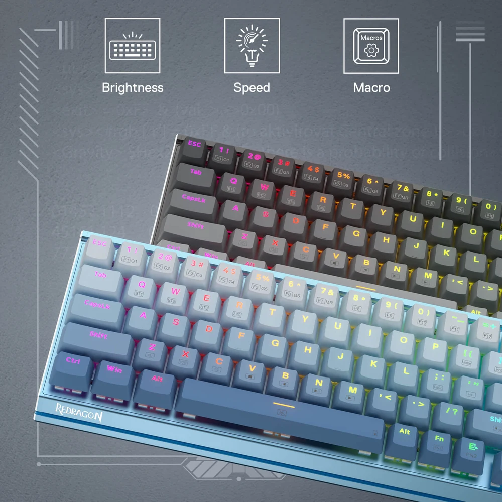 Redragon SHACO K641 - Full Metal 61 Key Aluminium Mechanical Keyboard, Gasket Mount, Hot-Swap 4 SHACO K641 Wired Aluminum Keyboard - image 4