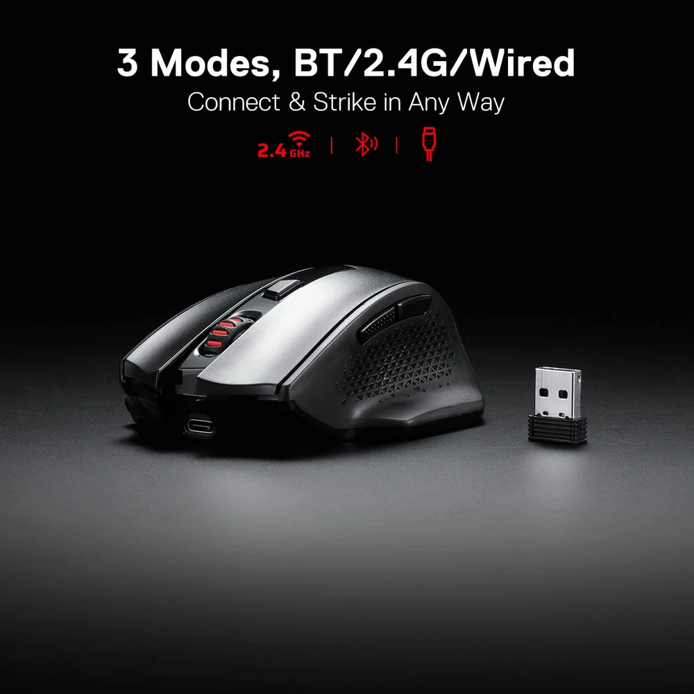 Redragon WOKI M994 - Wireless Gaming Mouse, 26000 DPI PAW3395, Tri-Mode BT 2.4G Wired, 6 Macro Buttons 5 Redragon WOKI M994 - image 4
