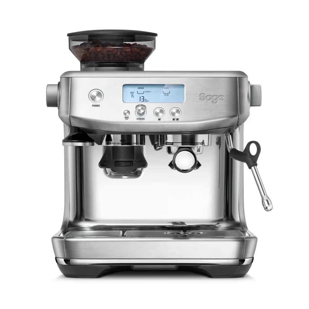 ماكينة إسبريسو Sage Barista Pro ستانلس ستيل – شاشة LCD، مطحنة مخروطية بـ30 مستوى، تسخين ThermoJet خلال 3 ثوانٍ، فتحة ماء ساخن، قابس بريطاني 7 ماكينة إسبريسو Sage Barista Pro بشاشة LCD