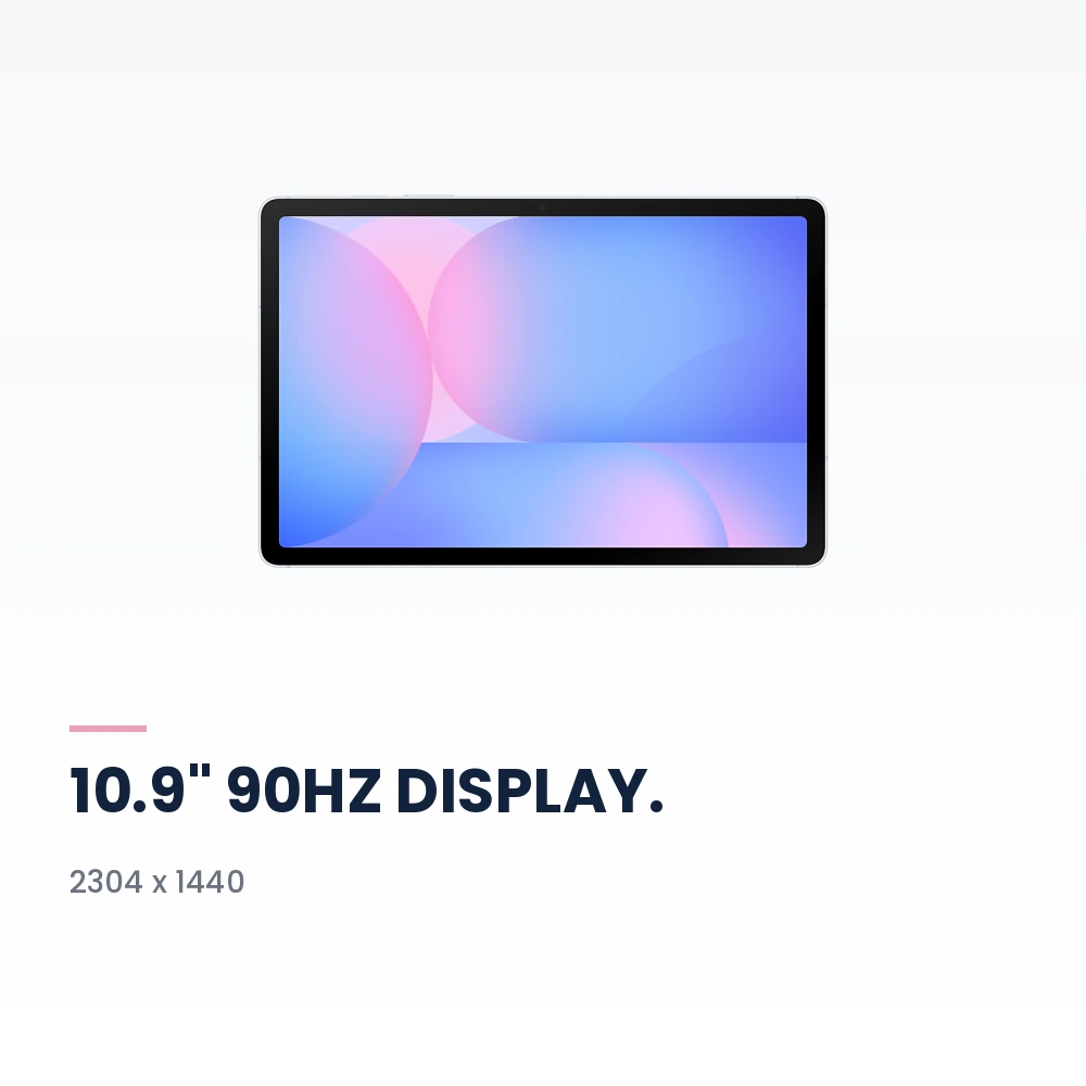 Samsung Galaxy Tab S10 FE WiFi 8GB/128GB Blue - 10.9-inch 90Hz Display, S Pen Included - TDRA Version 2 Samsung Galaxy Tab S10 FE WiFi 128GB Blue display highlights