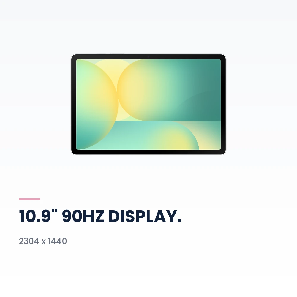 Samsung Galaxy Tab S10 FE WiFi 8GB/128GB Silver - 10.9-inch 90Hz Display, S Pen Included - TDRA Version 2 Samsung Galaxy Tab S10 FE WiFi 128GB Silver display highlights