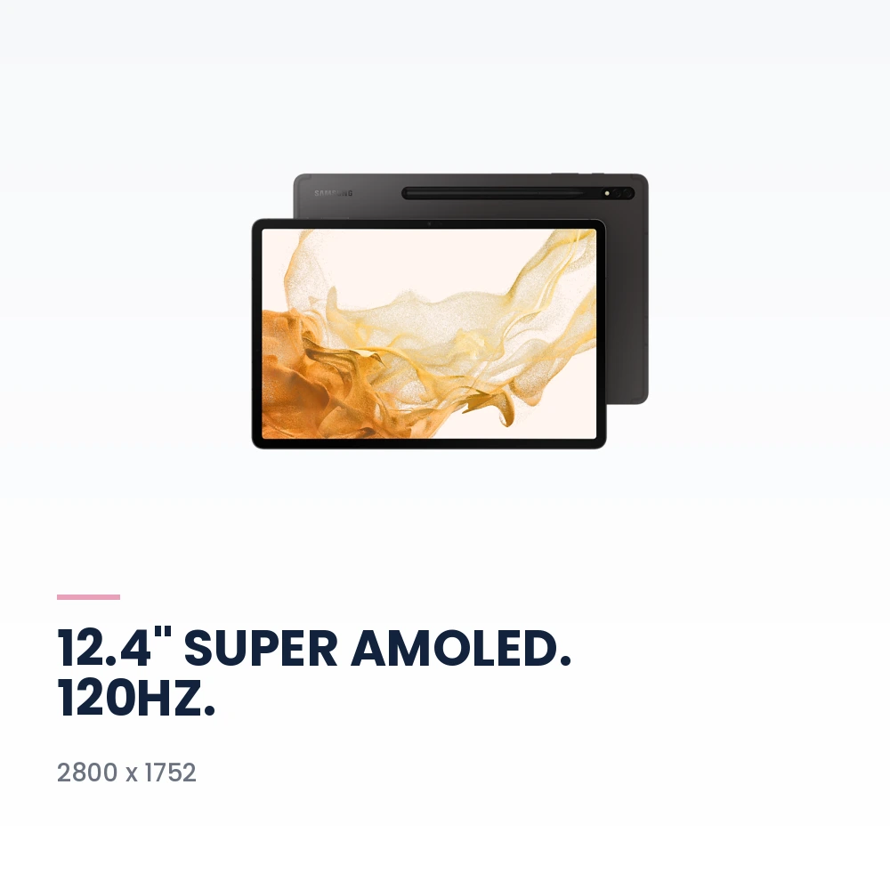 Samsung Galaxy Tab S8+ WiFi 8GB/128GB Graphite - 12.4-inch Super AMOLED 120Hz, Snapdragon 8 Gen 1, S Pen - TDRA Version 6 Samsung Galaxy Tab S8+ WiFi 128GB Graphite