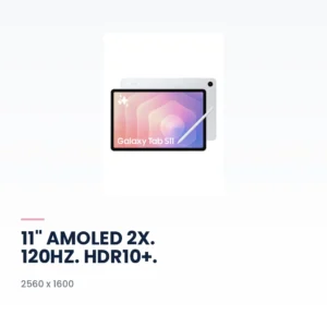 Samsung Galaxy Tab S11 5G 128GB Silver display highlights