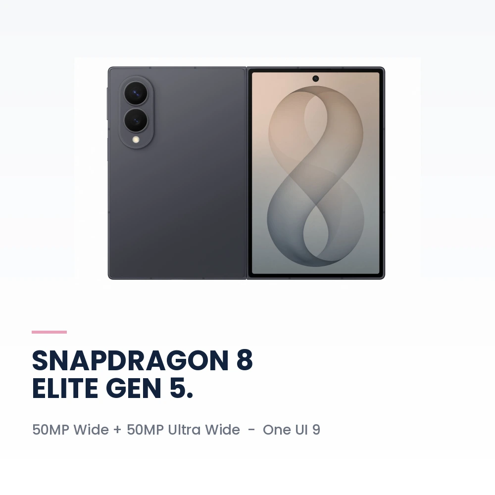 Samsung Galaxy Z Fold 8 16GB/1TB Graphite - 7.6-inch Main Display, Snapdragon 8 Elite Gen 5, 50MP Dual Camera - TDRA Version 3 Samsung Galaxy Z Fold 8 1TB Graphite performance and camera highlights