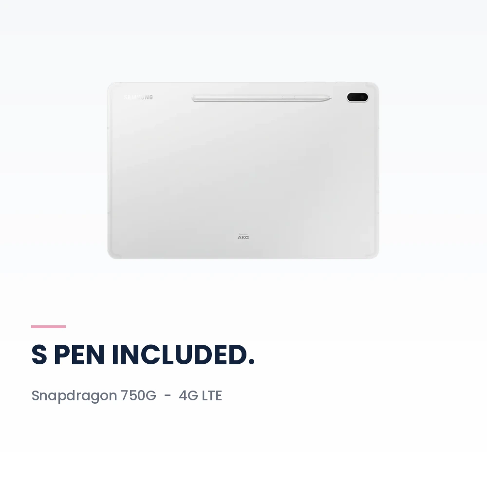Samsung Galaxy Tab S7 FE LTE 64GB Mystic Silver - 12.4-inch Display, S Pen Included - TDRA Version 3 Samsung Galaxy Tab S7 FE LTE 64GB Mystic Silver performance and camera highlights