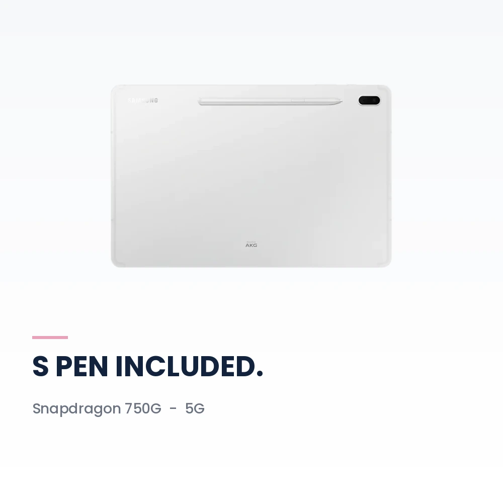 Samsung Galaxy Tab S7 FE 5G 64GB Mystic Silver - 12.4-inch Display, 5G, S Pen Included - TDRA Version 3 Samsung Galaxy Tab S7 FE 5G 64GB Mystic Silver performance and camera highlights