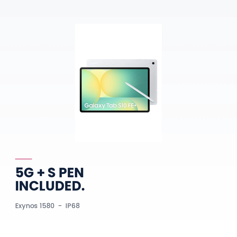 Samsung Galaxy Tab S10 FE+ 5G 128GB Silver - 13.1-inch 90Hz Display, 5G, S Pen Included - TDRA Version 6 Samsung Galaxy Tab S10 FE+ 5G 128GB Silver