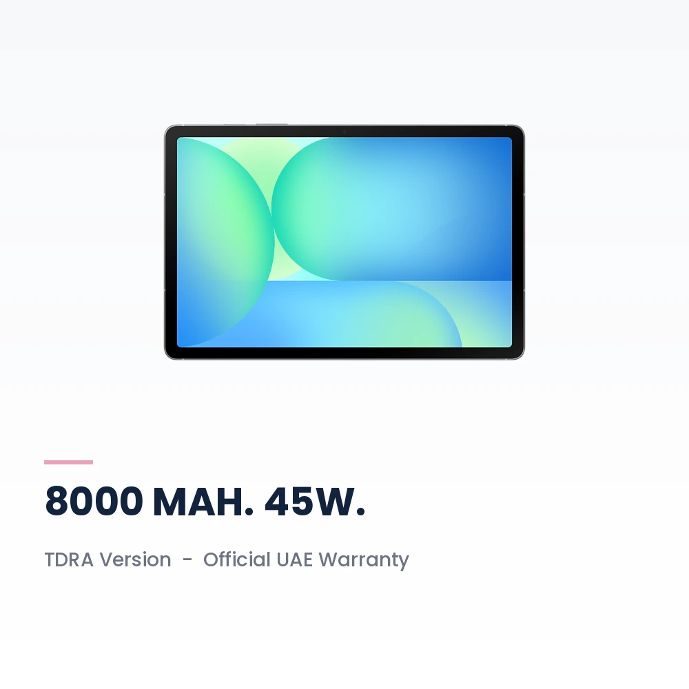 Samsung Galaxy Tab S10 FE WiFi 8GB/128GB Gray - 10.9-inch 90Hz Display, S Pen Included - TDRA Version 4 Samsung Galaxy Tab S10 FE WiFi 128GB Gray battery, build and warranty