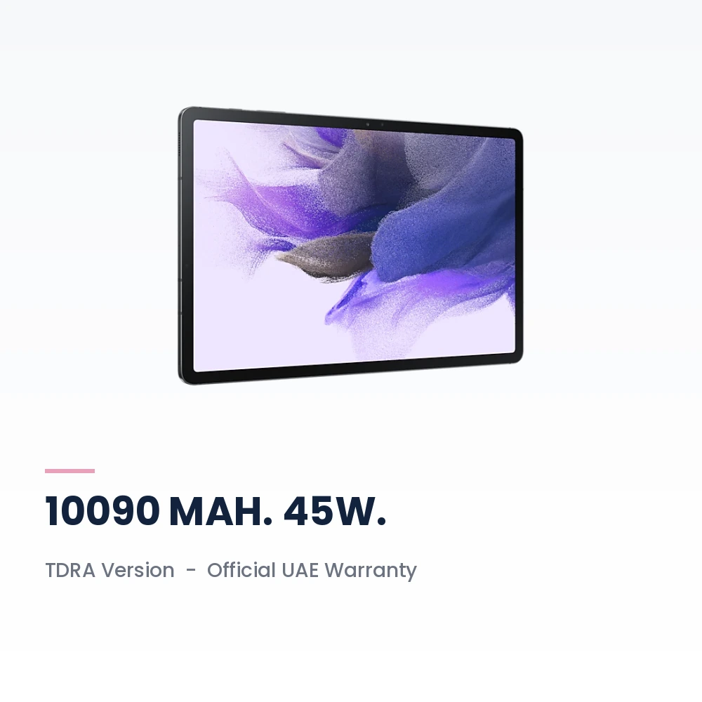 Samsung Galaxy Tab S7 FE 5G 64GB Mystic Black - 12.4-inch Display, 5G, S Pen Included - TDRA Version 4 Samsung Galaxy Tab S7 FE 5G 64GB Mystic Black battery, build and warranty