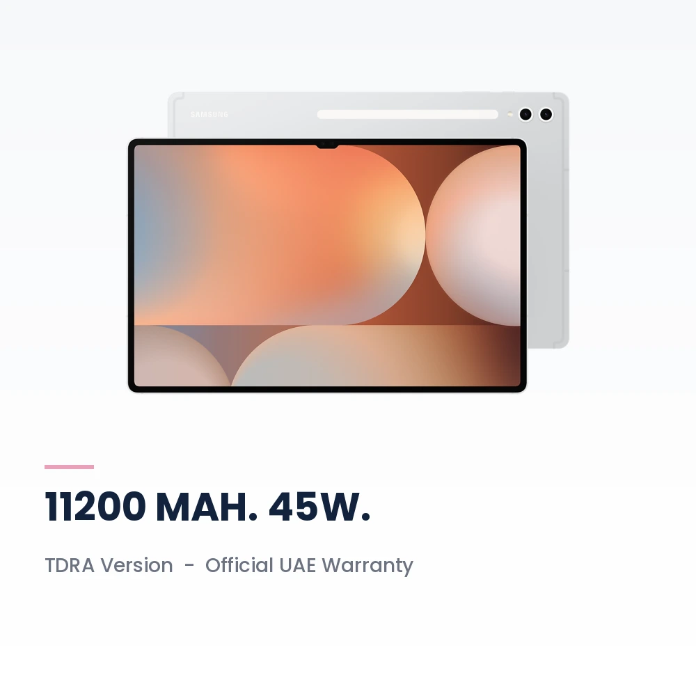 Samsung Galaxy Tab S10 Ultra WiFi 12GB/256GB Platinum Silver - 14.6-inch AMOLED 120Hz, Dimensity 9300+, S Pen - TDRA Version 4 Samsung Galaxy Tab S10 Ultra WiFi 256GB Platinum Silver battery, build and warranty