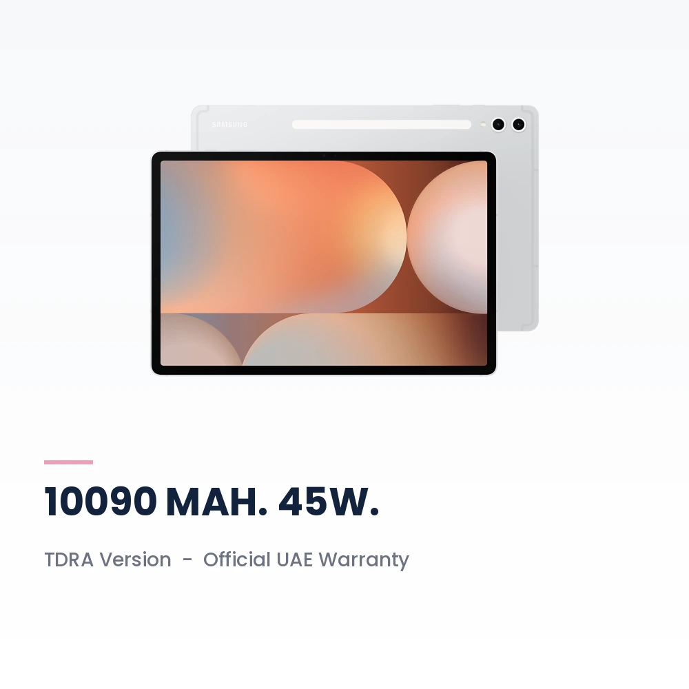 Samsung Galaxy Tab S10+ WiFi 12GB/256GB Platinum Silver - 12.4-inch AMOLED 120Hz, Dimensity 9300+, S Pen - TDRA Version 4 Samsung Galaxy Tab S10+ WiFi 256GB Platinum Silver battery, build and warranty