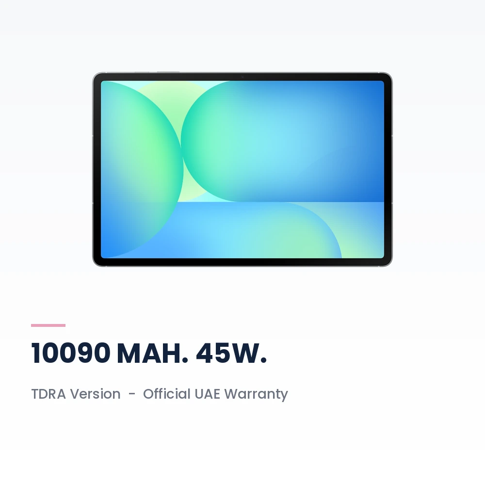 Samsung Galaxy Tab S10 FE+ 5G 128GB Gray - 13.1-inch 90Hz Display, 5G, S Pen Included - TDRA Version 4 Samsung Galaxy Tab S10 FE+ 5G 128GB Gray battery, build and warranty