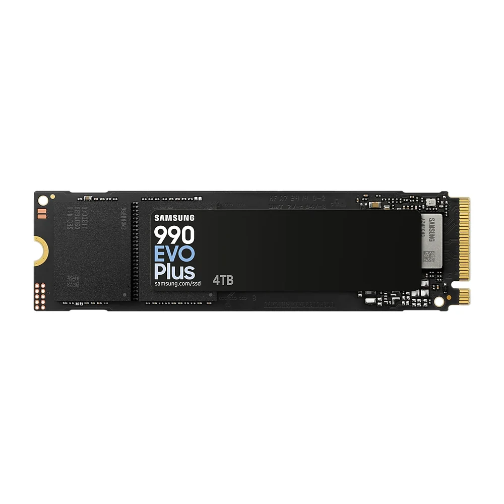 Samsung 990 EVO Plus 4TB NVMe M.2 SSD (MZ-V9S4T0BW) – Up to 7,250MB/s Read, 6,300MB/s Write, PCIe 4.0 x4 / 5.0 x2, 2,400TBW, AES 256-bit Encryption 6 Samsung 990 EVO Plus 4TB NVMe M.2 2280 SSD front view