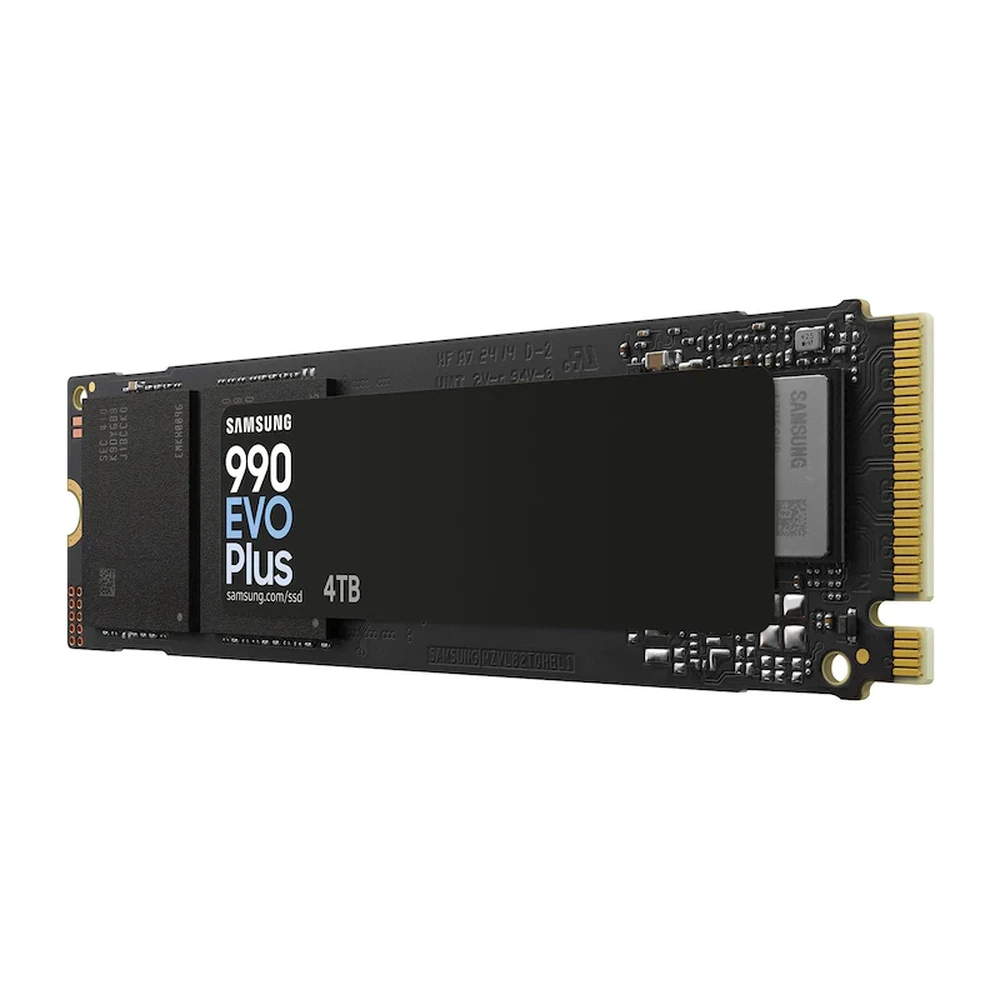 Samsung 990 EVO Plus 4TB NVMe M.2 SSD (MZ-V9S4T0BW) – Up to 7,250MB/s Read, 6,300MB/s Write, PCIe 4.0 x4 / 5.0 x2, 2,400TBW, AES 256-bit Encryption 9 Samsung 990 EVO Plus 4TB NVMe SSD back side