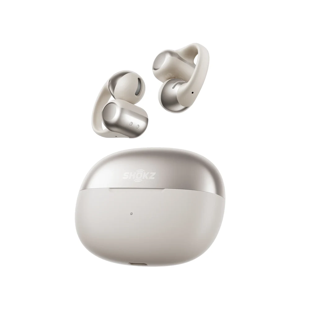 Shokz OpenDots ONE Grey - Open-Ear Clip-On Earbuds, Bassphere + Dolby Audio, 40H Battery, Wireless Charging 6 Shokz OpenDots ONE Grey in use
