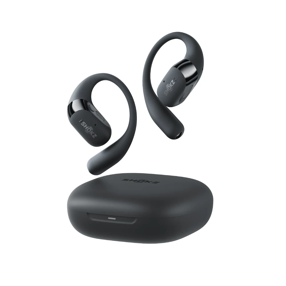 Shokz OpenFit 2+ Black - Open-Ear Ear-Hook Earbuds, DualBoost + Dolby Audio, 48H Battery, IP55, Qi Charging 6 Shokz OpenFit 2+ Black in use