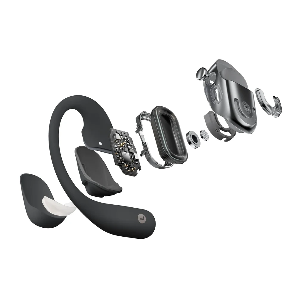 Shokz OpenFit 2+ Black - Open-Ear Ear-Hook Earbuds, DualBoost + Dolby Audio, 48H Battery, IP55, Qi Charging 4 Shokz OpenFit 2+ Black - official product image 3
