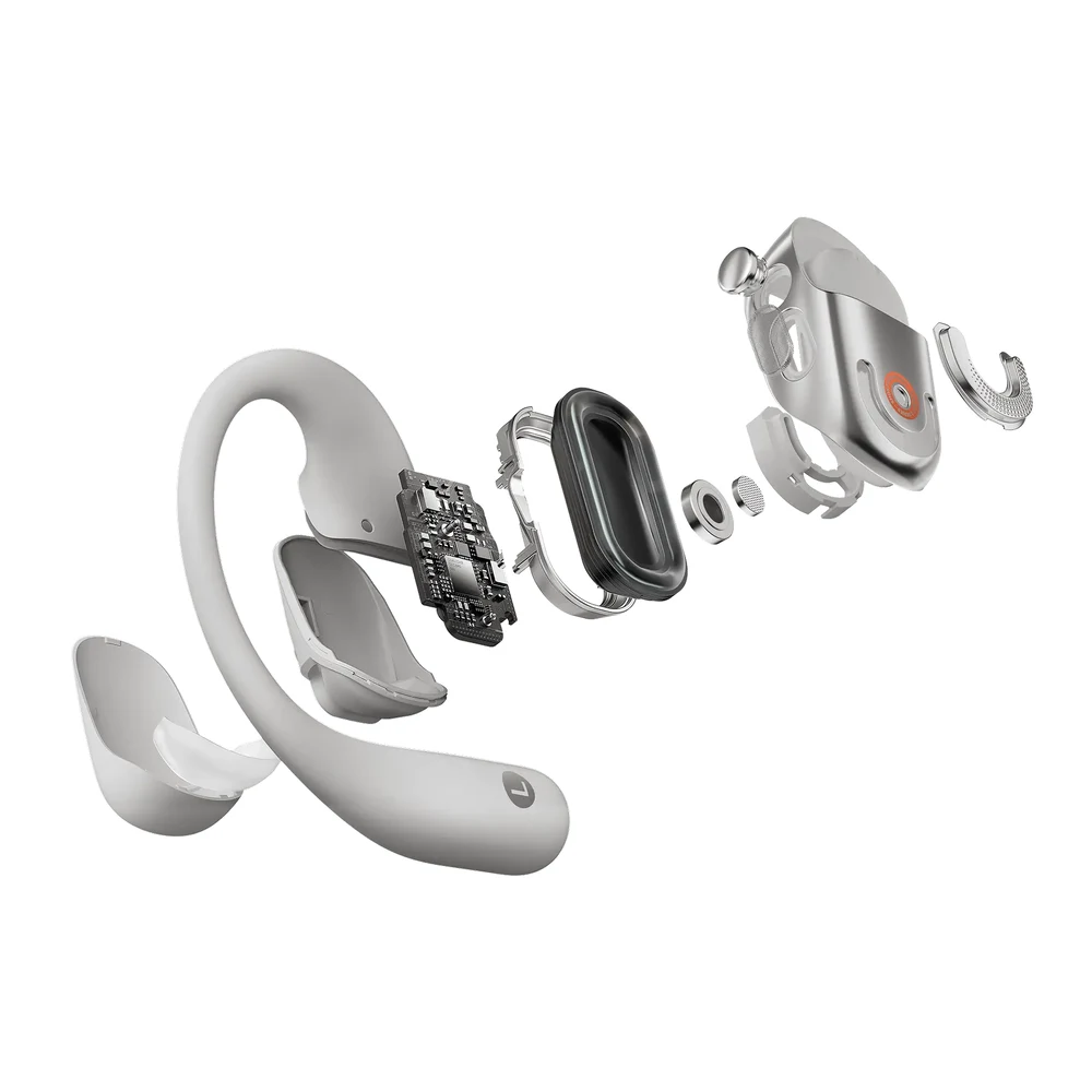 Shokz OpenFit 2+ Grey - Open-Ear Ear-Hook Earbuds, DualBoost + Dolby Audio, 48H Battery, IP55, Qi Charging 4 Shokz OpenFit 2+ Grey - official product image 3