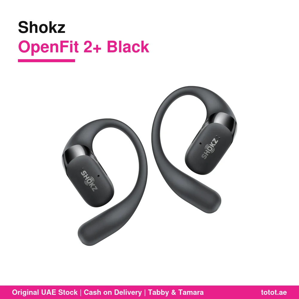 Shokz OpenFit 2+ Black - Open-Ear Ear-Hook Earbuds, DualBoost + Dolby Audio, 48H Battery, IP55, Qi Charging 1 Shokz OpenFit 2+ Black