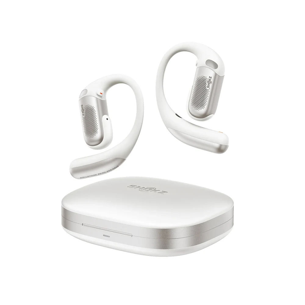 Shokz OpenFit Pro White - Open-Ear Earbuds, SuperBoost + Dolby Atmos, Open-Ear ANC, 50H Battery, IP55 6 Shokz OpenFit Pro White in use