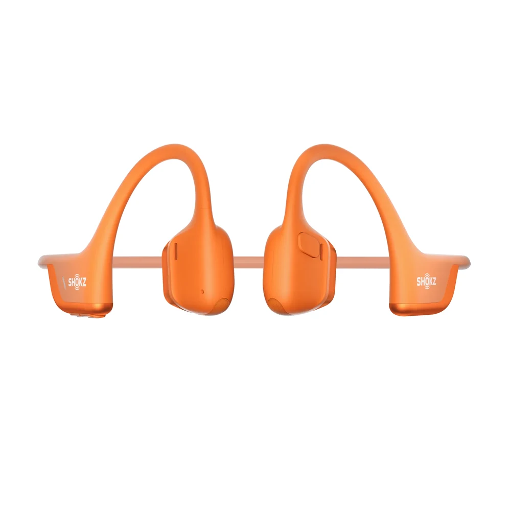 Shokz OpenRun Pro 2 Orange - Bone Conduction Sports Headphones, DualPitch Bass, 12H Battery, IP55, BT 5.4 6 Shokz OpenRun Pro 2 Orange in use