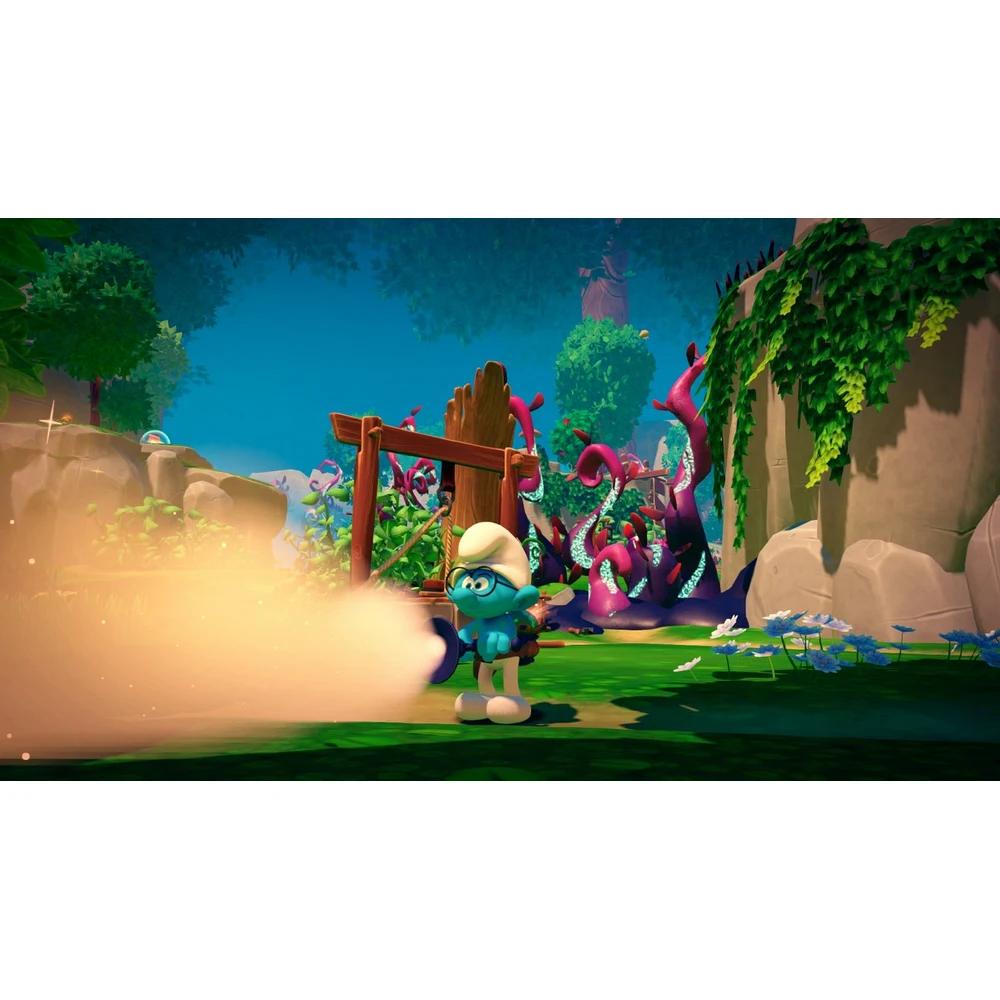 Smurfs 2 in 1 Game Collection Switch – Mission Vileaf 3D Platformer + Smurfs Kart, 4-Player Split-Screen Racing, 12 Tracks, Physical EU Edition 8 Smurf using the Smurfizer in Mission Vileaf