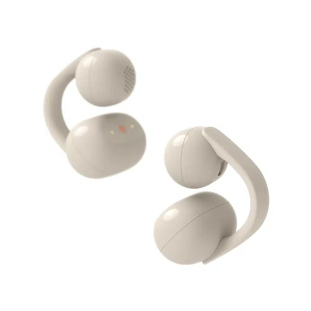 سماعات Sony LinkBuds Clip بيج رمادي (Greige) المفتوحة بتصميم المشبك (WF-LC900) – حتى 37 ساعة مع العلبة، ثلاثة أوضاع استماع، IPX4، اتصال بجهازين 6 سوني لينك بادز كليب بيج مع علبة الشحن