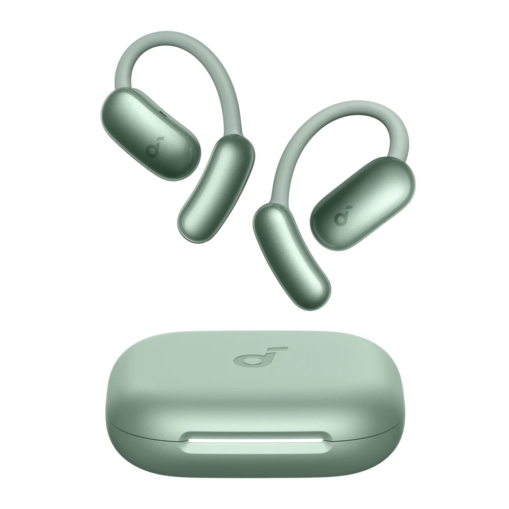 سماعات soundcore AeroFit 2 AI Assistant باللون الأخضر Sage Green – مساعد صوتي «Hey Anka»، ترجمة فورية لـ 100 لغة، خطافات أذن بأربعة مستويات، LDAC، IP55، حتى 35 ساعة مع العلبة 8 سماعات AeroFit 2 AI Assistant باللون الأخضر مع خطافات الأذن