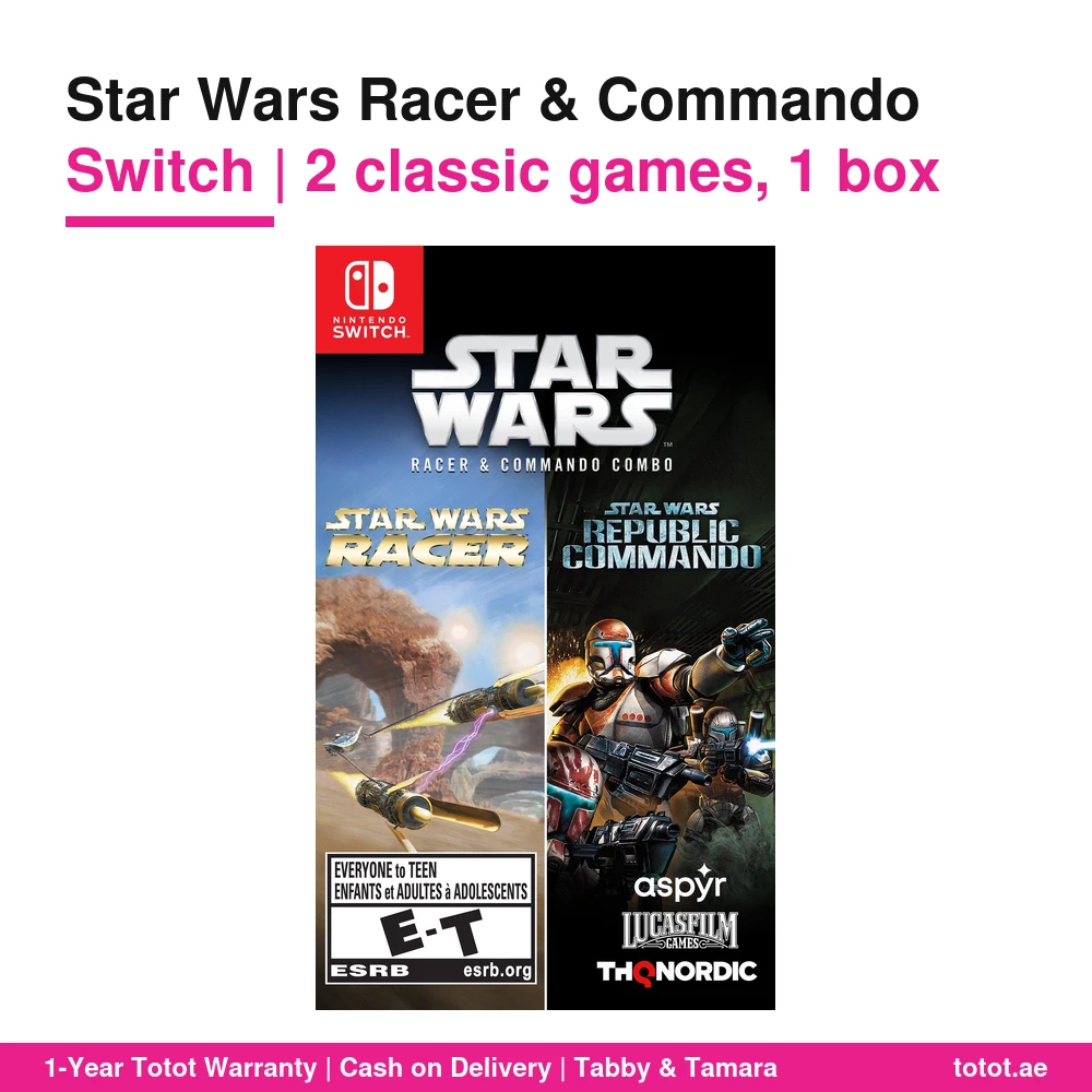 Star Wars Racer and Commando Combo Switch – Episode I Racer + Republic Commando, 25 Podracers, Delta Squad Campaign, US Physical Edition 1 Star Wars Racer and Commando Combo Switch