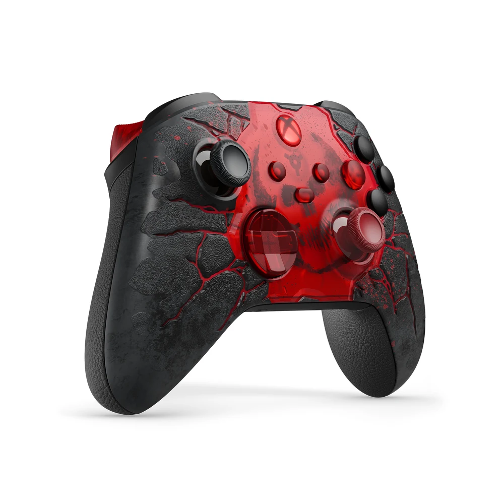 يد تحكم Gears of War E-Day من Xbox - إصدار محدود بشقوق محفورة بالليزر وزنادين أحمرين شفافين، لـ Xbox Series X|S والكمبيوتر 4 Gears of War E-Day Xbox Controller - official product image 3