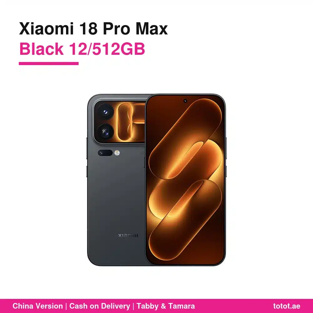 هاتف شاومي 18 برو ماكس 12GB/512GB أسود (النسخة الصينية) - Snapdragon 8 Elite Extreme Gen 6، شاشة خلفية 2.9 بوصة، بطارية 8500 مللي أمبير، شحن 100 واط، كاميرتا Leica بدقة 200 ميجابكسل 3 هاتف شاومي 18 برو ماكس 512 جيجا رام 12 أسود