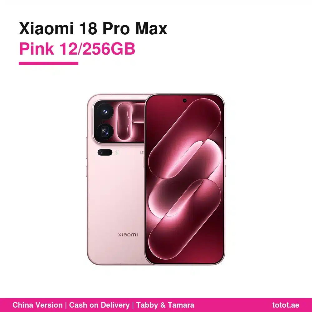 هاتف شاومي 18 برو ماكس 12GB/256GB وردي خوخي جليدي (النسخة الصينية) - Snapdragon 8 Elite Extreme Gen 6، شاشة خلفية 2.9 بوصة، بطارية 8500 مللي أمبير، شحن 100 واط، كاميرتا Leica بدقة 200 ميجابكسل 3 هاتف شاومي 18 برو ماكس 256 جيجا وردي