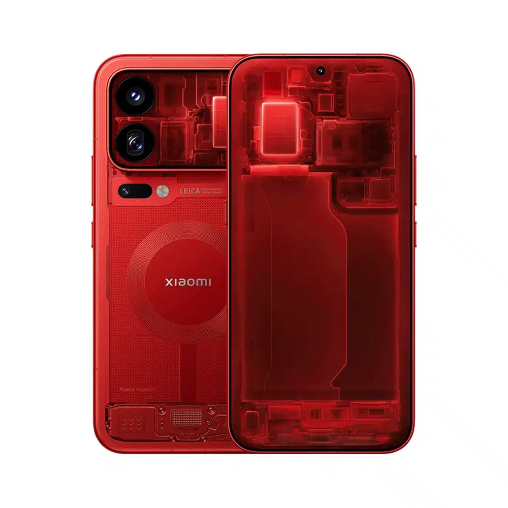 هاتف شاومي 18 برو ماكس 16GB/1TB الإصدار الشفاف الأحمر (النسخة الصينية) - Snapdragon 8 Elite Extreme Gen 6، شاشة خلفية 2.9 بوصة، بطارية 8500 مللي أمبير، شحن 100 واط، كاميرتا Leica بدقة 200 ميجابكسل 4 شاومي 18 برو ماكس الإصدار الشفاف من الخلف والأمام