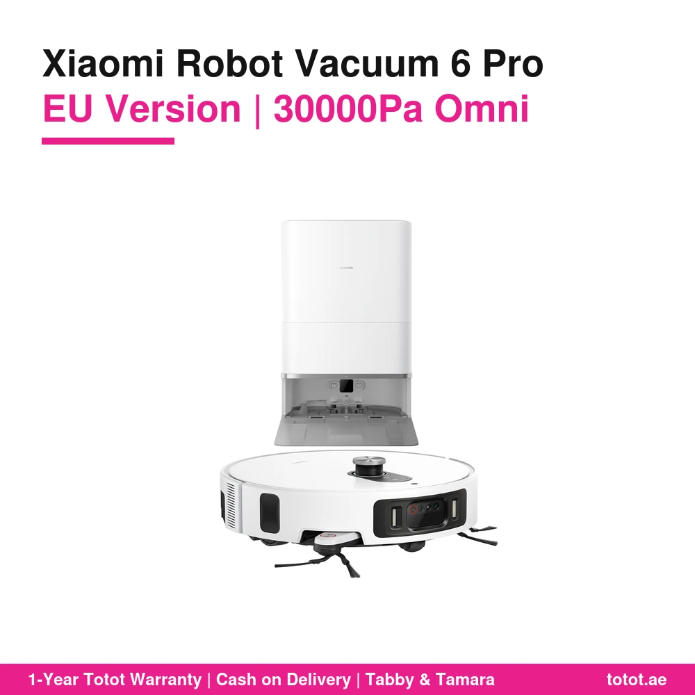 مكنسة Xiaomi Robot Vacuum 6 Pro – شفط حتى 30000Pa وثلاث كاميرات ذكية وغسل الممسحة بحرارة 85°C وصعود عتبات 3cm 1 Xiaomi Robot Vacuum 6 Pro