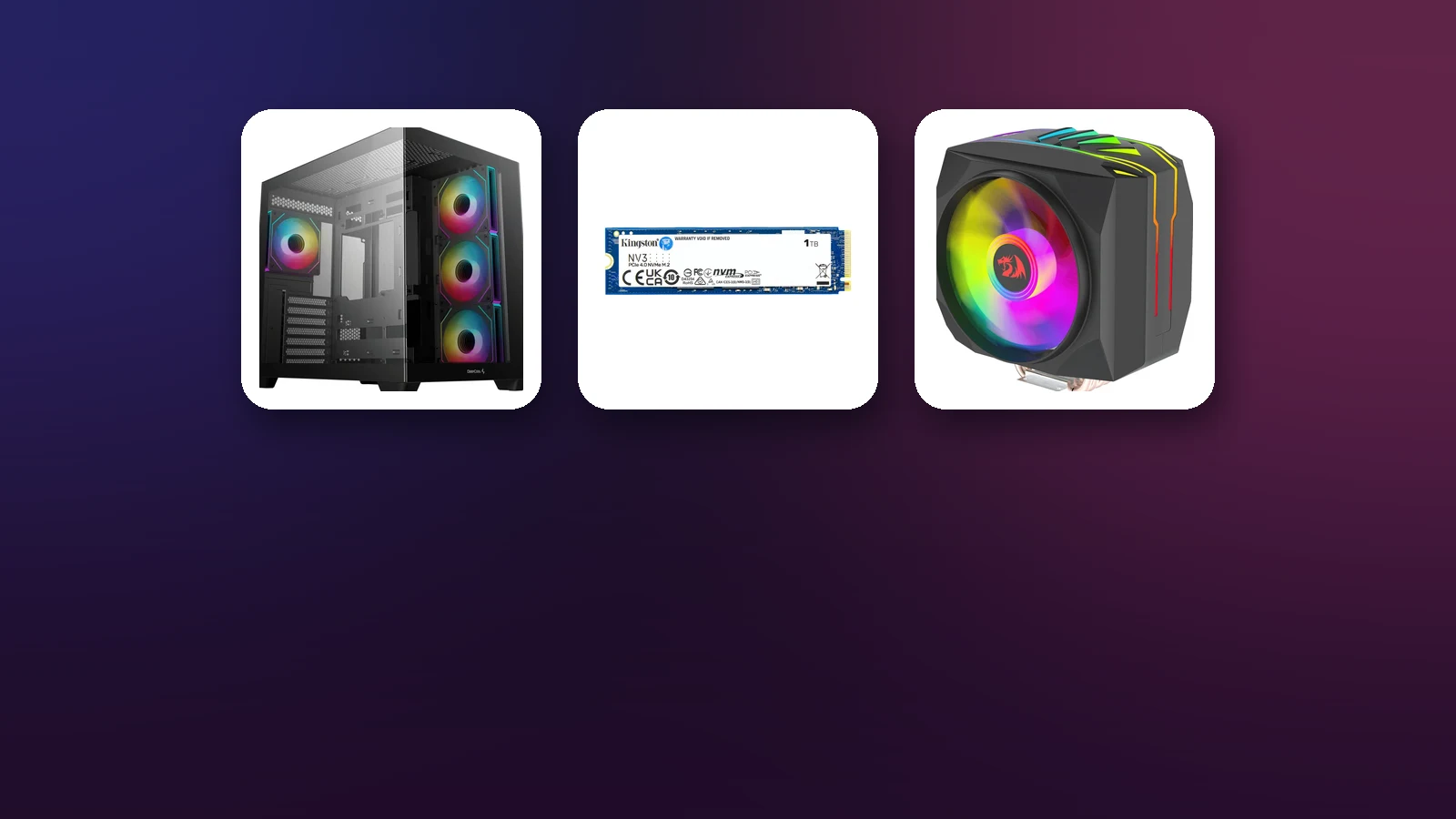 PC parts at Totot: motherboard, processor, SSD and CPU cooler