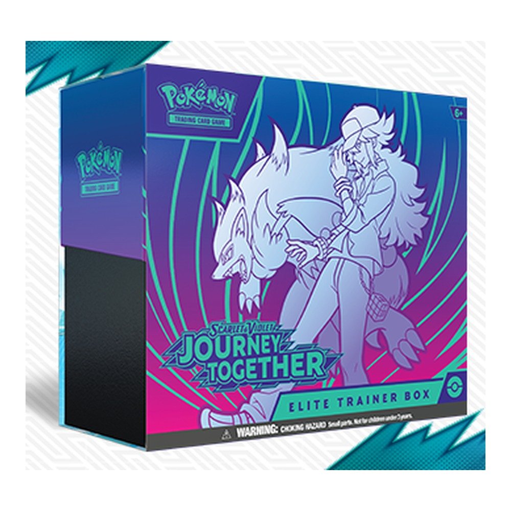 Pokémon TCG Journey Together Elite Trainer Box – 9 Booster Packs, N's Zorua Full-Art Promo, 65 Sleeves, 45 Energy Cards, N & Zoroark Box 2 Journey Together Elite Trainer Box - official box render
