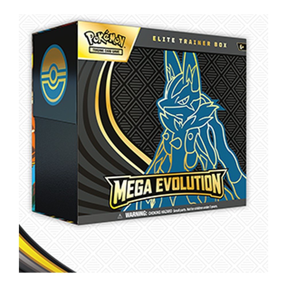 Pokémon TCG Mega Evolution Elite Trainer Box Mega Lucario – 9 Booster Packs, Full-Art Foil Promo, 65 Sleeves, 40 Energy Cards, TCG Live Code 2 Mega Evolution Elite Trainer Box Lucario - official box render