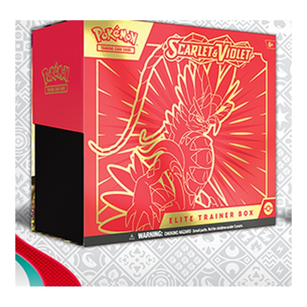 Pokémon TCG Scarlet & Violet Elite Trainer Box Koraidon – 9 Booster Packs, Full-Art Foil Koraidon Promo, 65 Sleeves, 45 Energy Cards, Collector's Box 2 Scarlet Violet Elite Trainer Box Koraidon - official box render