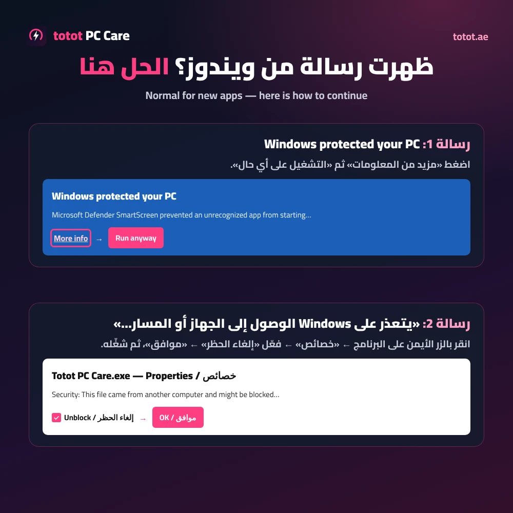 Totot PC Care – PC Cleaner and Optimizer for Windows: Speed Up Your PC, Free Up RAM, Game Boost and Debloat (Digital Download) 21 PC Cleaner and Optimizer - how to continue past Windows messages